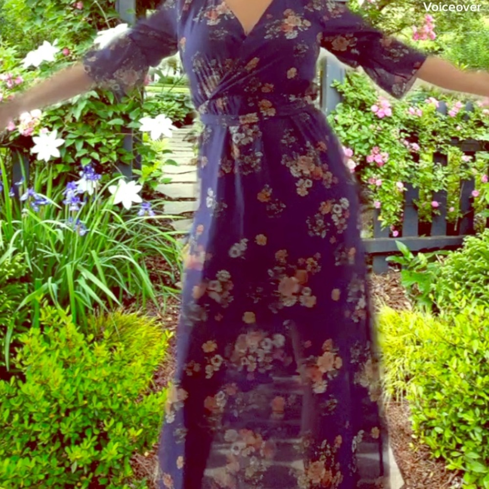 Brand New floral blue dress size M